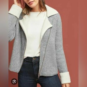 Anthropologie Alpaca Wool Blend Sweater Jacket